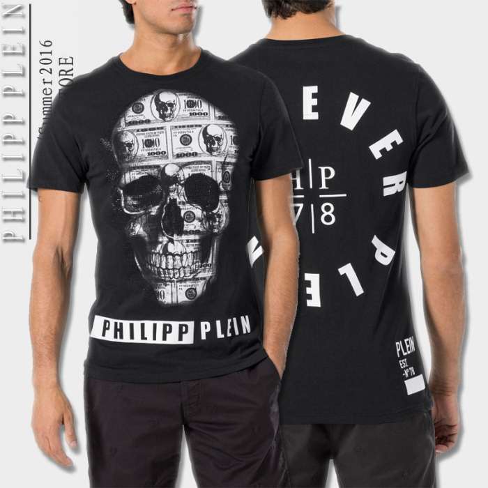 大人のおしゃれに 2016春夏 PHILIPP PLEIN フィリッププレイン 半袖Tシャツ 2色可選