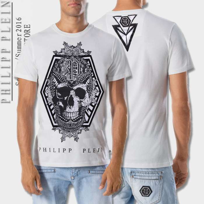 大特価 2016春夏 PHILIPP PLEIN フィリッププレイン 半袖Tシャツ 2色可選