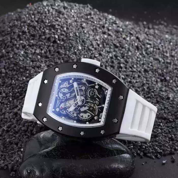 大人気☆NEW!! 2016 richard mille リシャールミル 透かし彫りムーブメント 男性用腕時計 2色可選