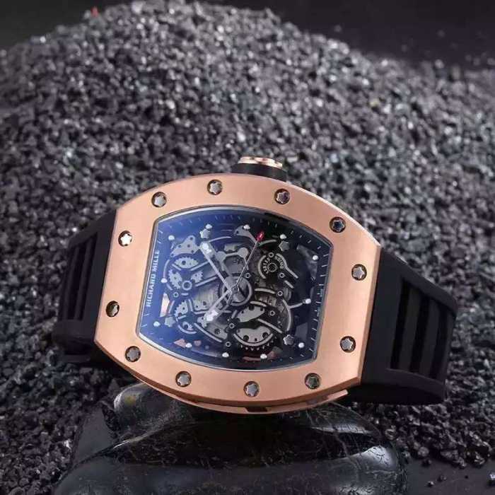 高級感を引き立てる 2016  リシャールミル RICHARD MILLE 機械式（自動巻き）透かし彫りムーブメント 男性用腕時計 2色可選
