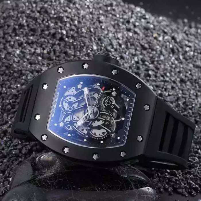 人気 ランキング 2016  リシャールミル RICHARD MILLE 透かし彫りムーブメント 男性用腕時計 3色可選