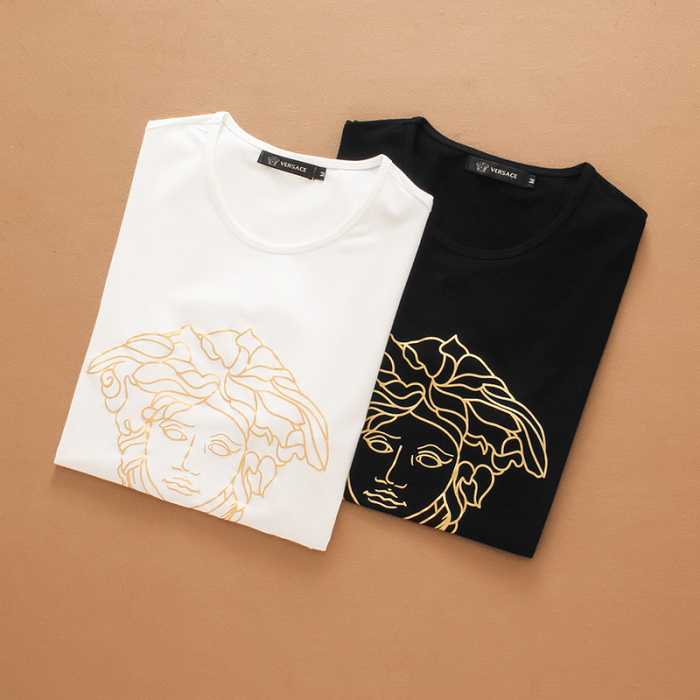 セレブ風  2016春夏 ヴェルサーチ VERSACE 半袖Tシャツ 2色可選