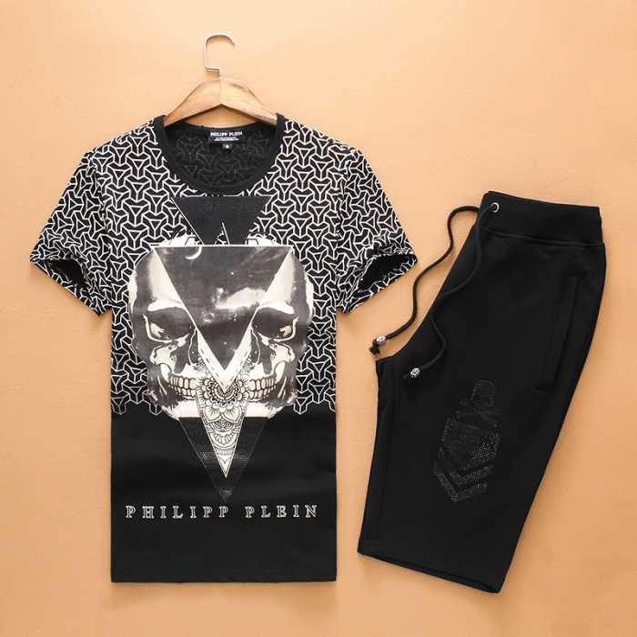 2016春夏 最安値に挑戦 フィリッププレイン PHILIPP PLEIN 半袖セットアップ 2色可選