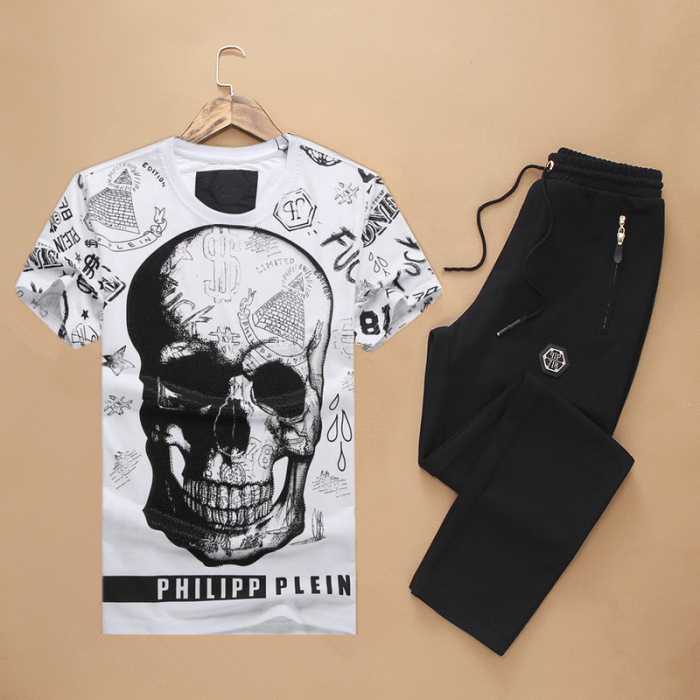 2016春夏 高級感溢れるデザイン フィリッププレイン PHILIPP PLEIN 半袖セットアップ 2色可選