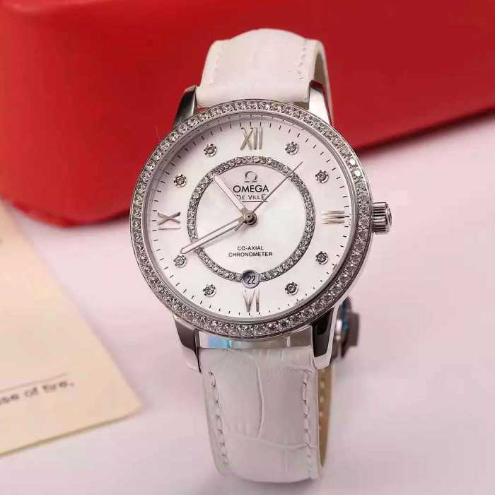 ムダな装飾を排したデザイン2016 OMEGA オメガ サファイヤクリスタル風防 女性用腕時計 7色可選