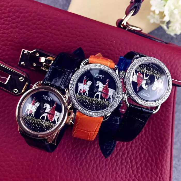2016 耐久性のある HERMES エルメス ダイヤベゼル 女性用腕時計 多色選択可