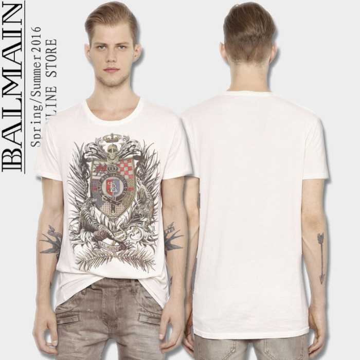 2016春夏 BALMAIN バルマン超人気美品◆  半袖Tシャツ 2色可選