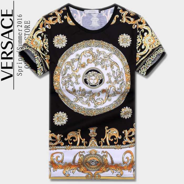 2016春夏 個性的なデザイン VERSACE ヴェルサーチ 半袖Tシャツ 2色可選