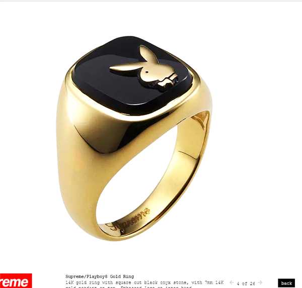 2016 高級感ある SUPREME&amp;PLAYBOY リング/指輪
