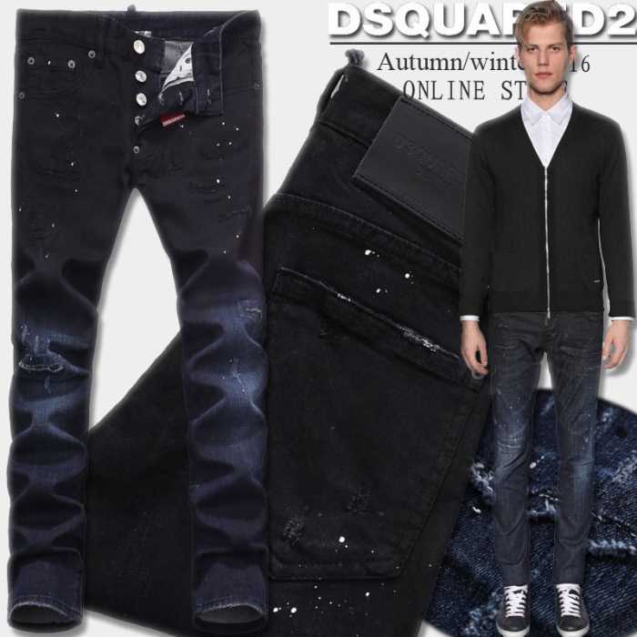 美品！2016秋冬ディースクエアード  DSQUARED2 ジーンズ ヒゲと掴み加工