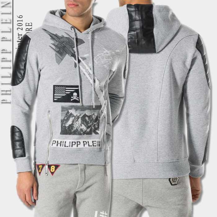 高級感演出 2016秋冬 フィリッププレインPHILIPP PLEIN  プルオーバーパーカー 2色可選