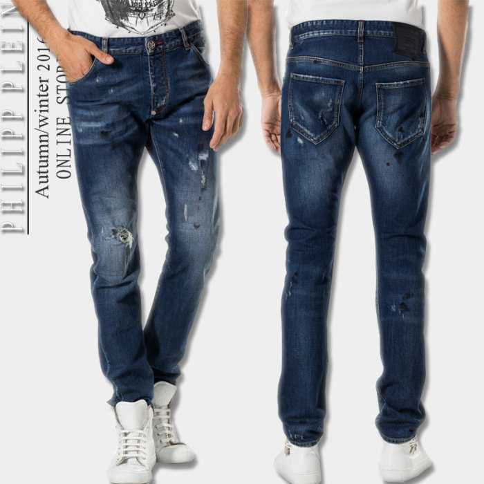 2016秋冬人気 ランキング フィリッププレイン PHILIPP PLEIN ダメージデニム