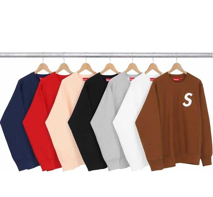 極上の着心地 FW16 S 刺绣Logo Crewneck SUPREME プルオーバーパーカー 3色可選
