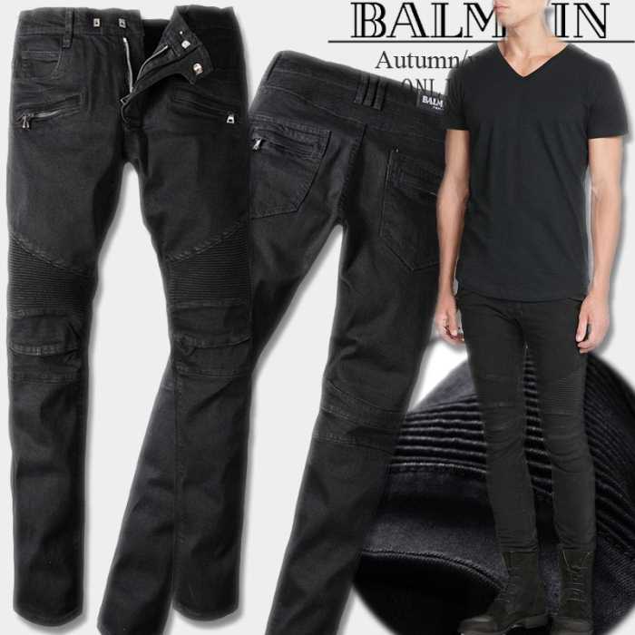 ファション性の高い 2017春夏 バルマン BALMAIN ヒゲと掴み加工 ジーンズ