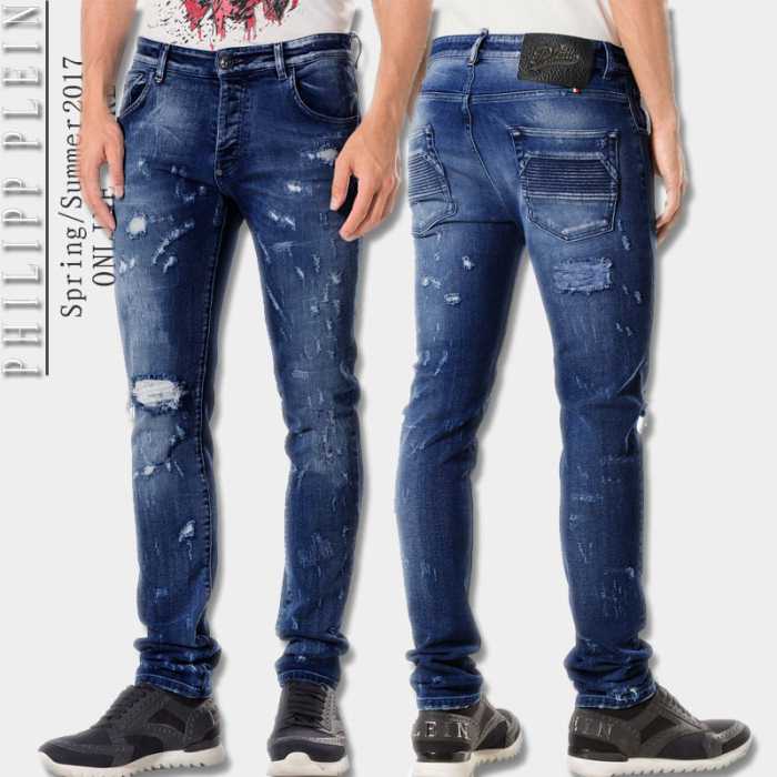 SALE!今季 2017春夏 フィリッププレイン PHILIPP PLEIN ダメージデニム