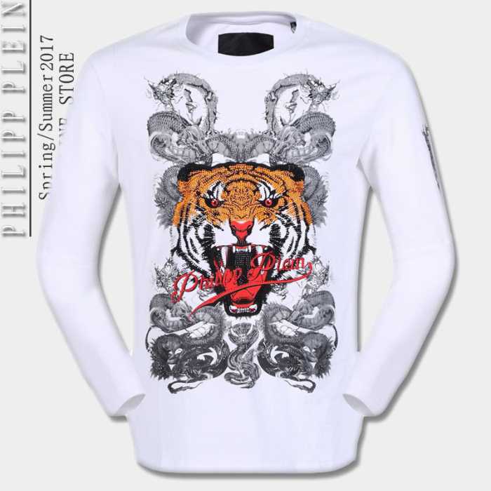 落ち着いた感覚 2017春夏 フィリッププレイン PHILIPP PLEIN 長袖Tシャツ 2色可選