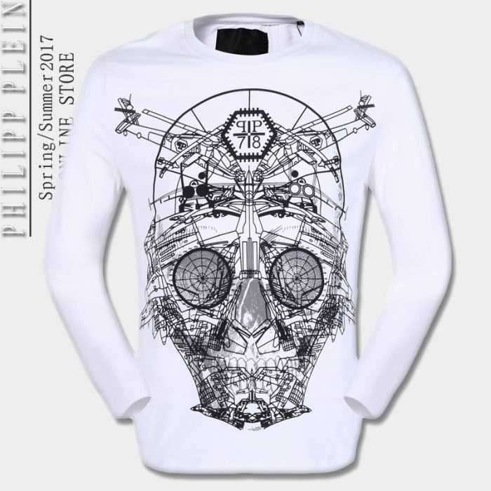スタイリッシュな印象 2017春夏 フィリッププレイン PHILIPP PLEIN 長袖Tシャツ 2色可選